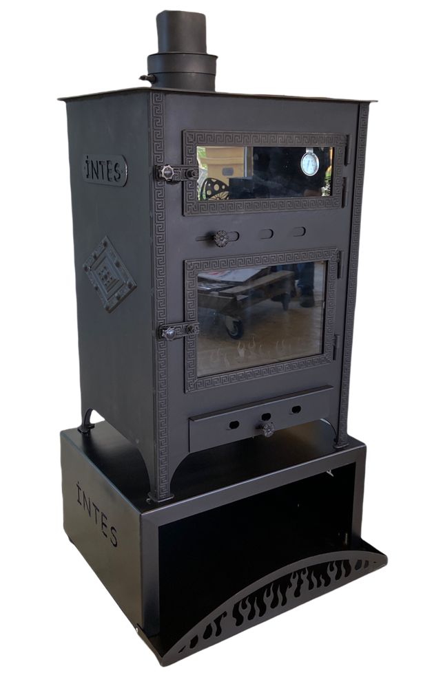 Odunlu Şömineli Kuzineli Soba altlık dahil (rus soba mantığı ile çalışır)