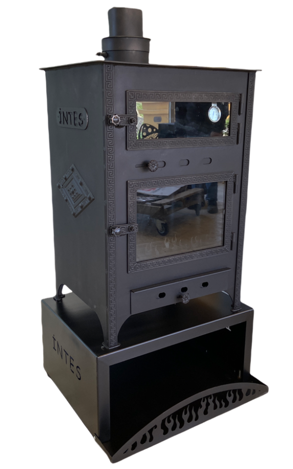 Odunlu Şömineli Kuzineli Soba (rus soba mantığı ile çalışır)